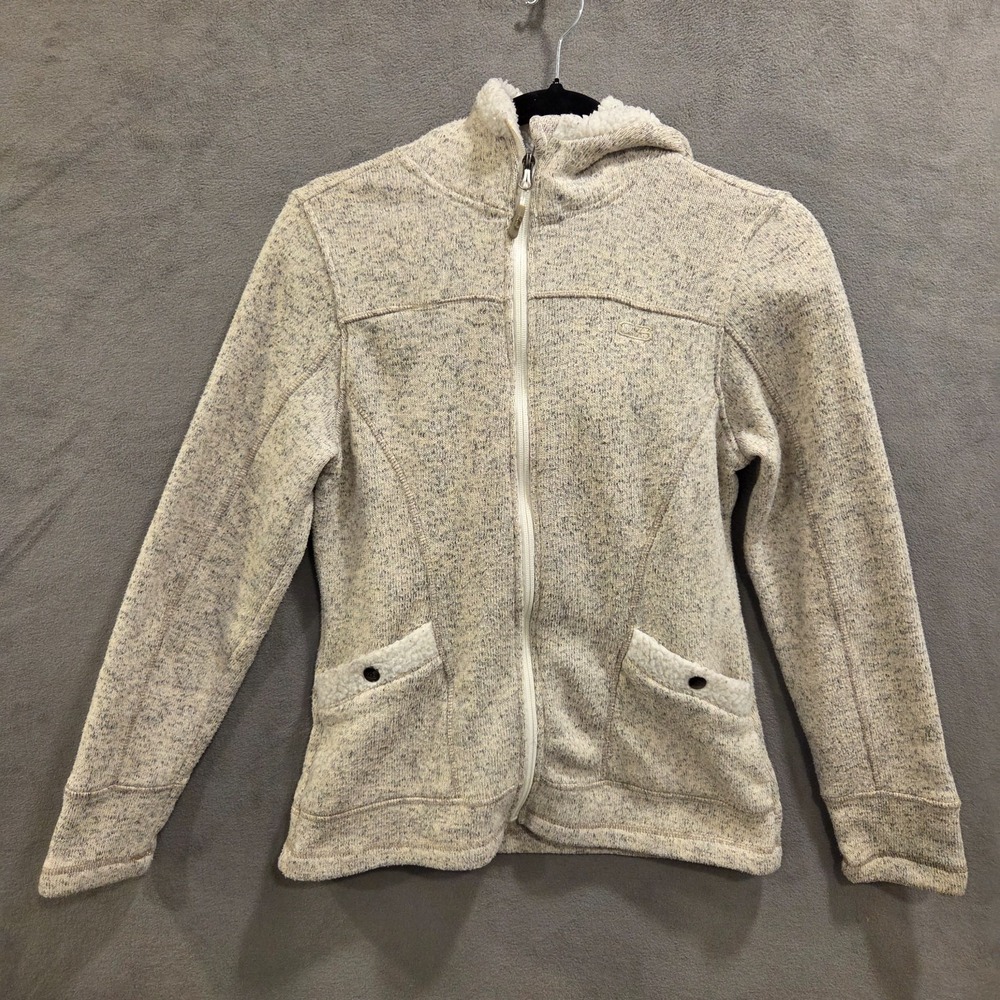 CB Sports‎ Full Zip Jacket Women's Size Medium Pockets Woven Knit Fleece Casual